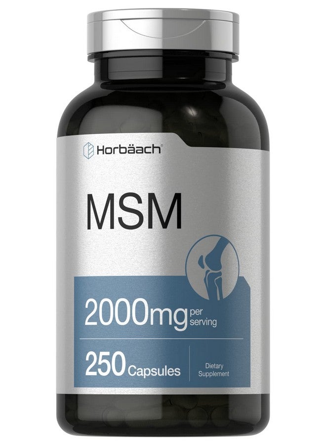 Horbäach MSM Supplement Capsules | 2000mg | 250 Count | Non-GMO and Gluten Free Formula | Methylsulfonylmethane - Image 1
