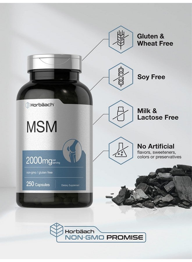Horbäach MSM Supplement Capsules | 2000mg | 250 Count | Non-GMO and Gluten Free Formula | Methylsulfonylmethane - Image 4