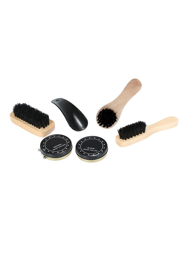 8PCS Shoe Shine Care Kit Black and Neutral Polish Brushes for Boots Shoes Sneakers Style 1  - Image 4