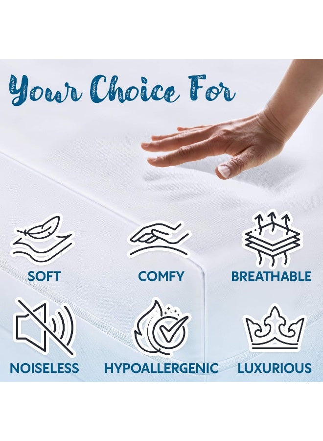 Guardmax Jersey Knitted King Zippered Mattress Encasement with Deep Pockets - Waterproof & Bed Bug Proof Mattress Protector - Comfortable, Soft, and Noiseless Zippered Bedding - (78 x 80 x 15) - Image 5
