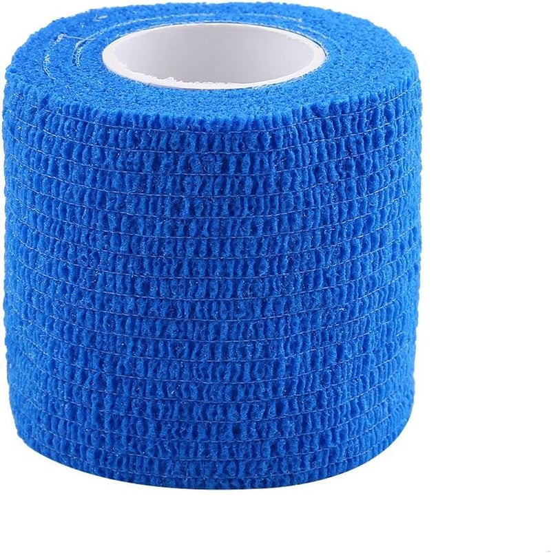 Dilwe 5 Rolls Self Adhesive Bandage First Aid SelfAdherent Wrap Rainbow Colors Tapes Blue - Image 1