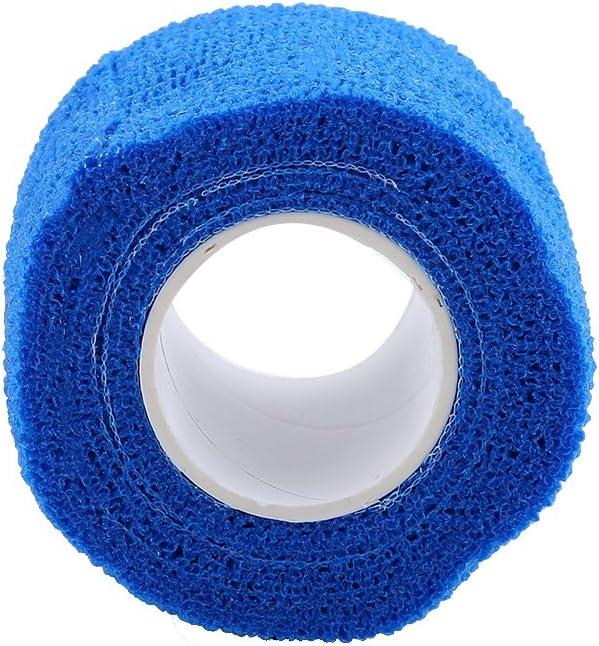 Dilwe 5 Rolls Self Adhesive Bandage First Aid SelfAdherent Wrap Rainbow Colors Tapes Blue - Image 2