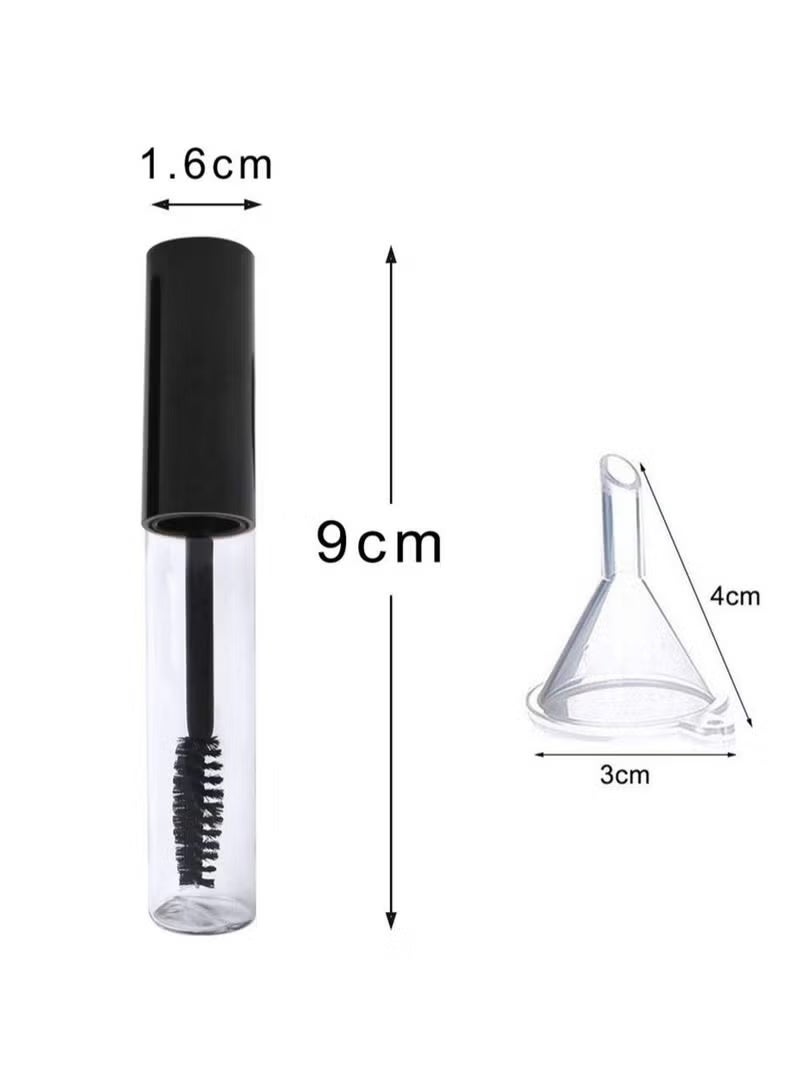 3-Piece Empty Mascara Eyeliner and Gloss Tubes Black Eyelash Cream Container Bottle with Funnels Transfer Pipettes for Lip Gloss Eyebrow Serum Eyelash Castor Oil - Image 5