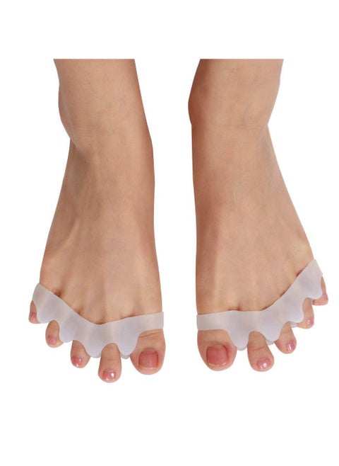 1 Pair Silicone Toe Corrector Pain Relief Extremely Soft and Flexible for All 5 Toes Multi-Color