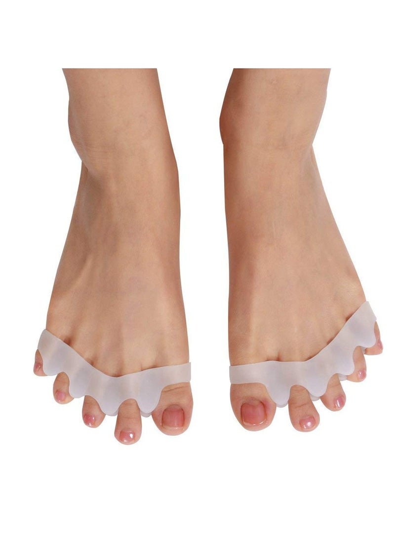 1 Pair Silicone Toe Corrector Pain Relief Extremely Soft and Flexible for All 5 Toes Multi-Color