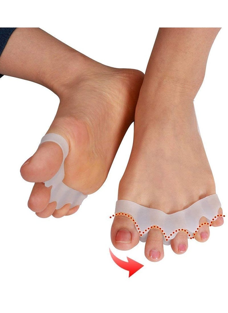 1 Pair Silicone Toe Corrector Pain Relief Extremely Soft and Flexible for All 5 Toes Multi-Color
