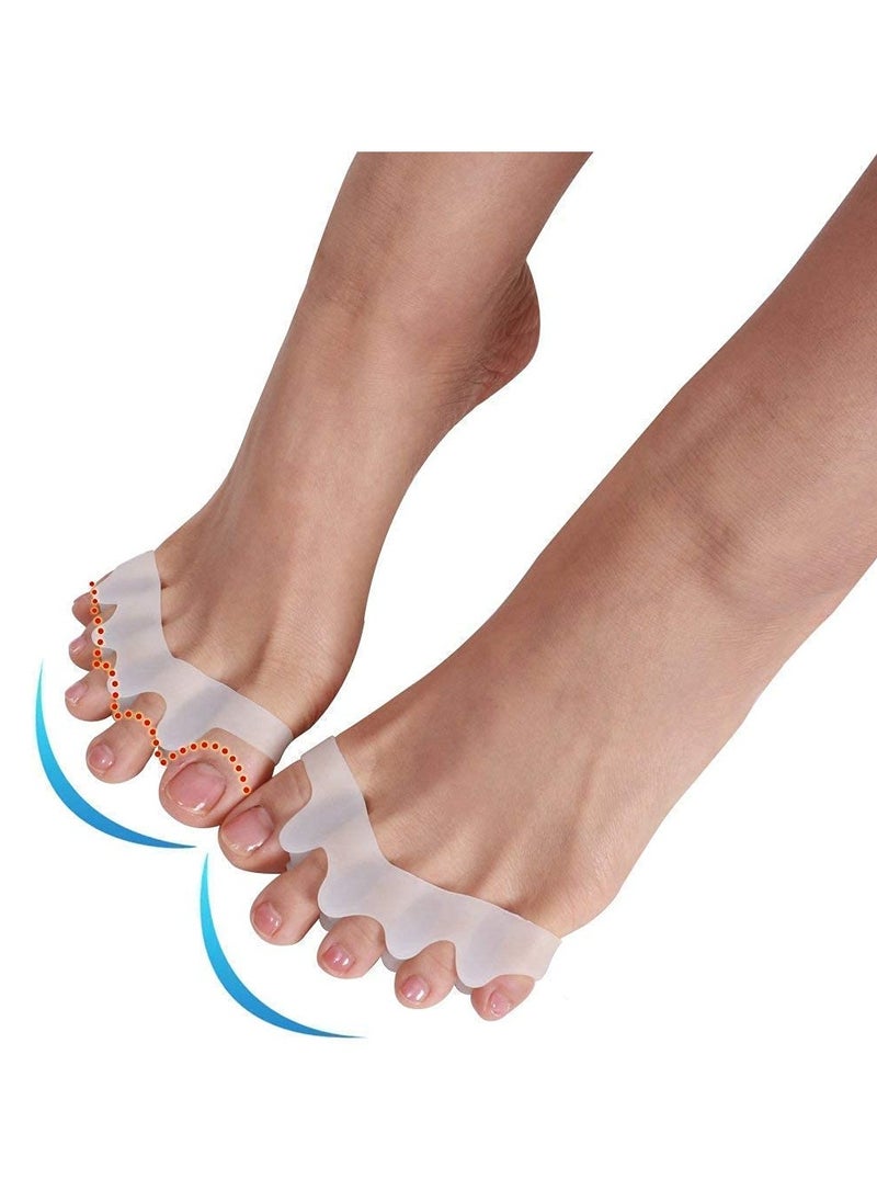 1 Pair Silicone Toe Corrector Pain Relief Extremely Soft and Flexible for All 5 Toes Multi-Color