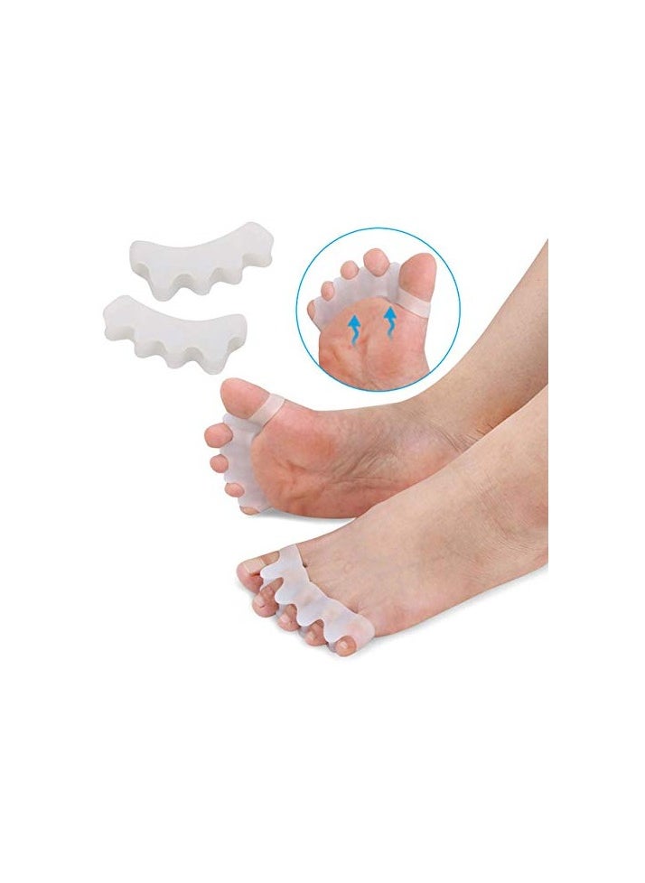 1 Pair Silicone Toe Corrector Pain Relief Extremely Soft and Flexible for All 5 Toes Multi-Color