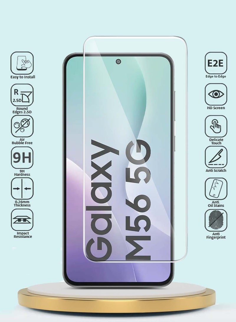 GMAX Samsung Galaxy M56 / Samsung Galaxy F56 5G 2025 GMAX Premium Series Curved Edges 9H 2.5D Tempered Glass Screen Protector - Clear - Image 2