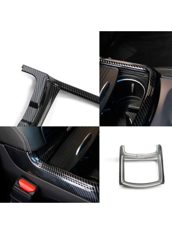 NOSKIN Carbon Fiber Pattern Cup Holder Cover Trim for Dodge Charger 2015-2023 / Chrysler 300 2015-2021, ABS Plastic Interior Decor - Image 4