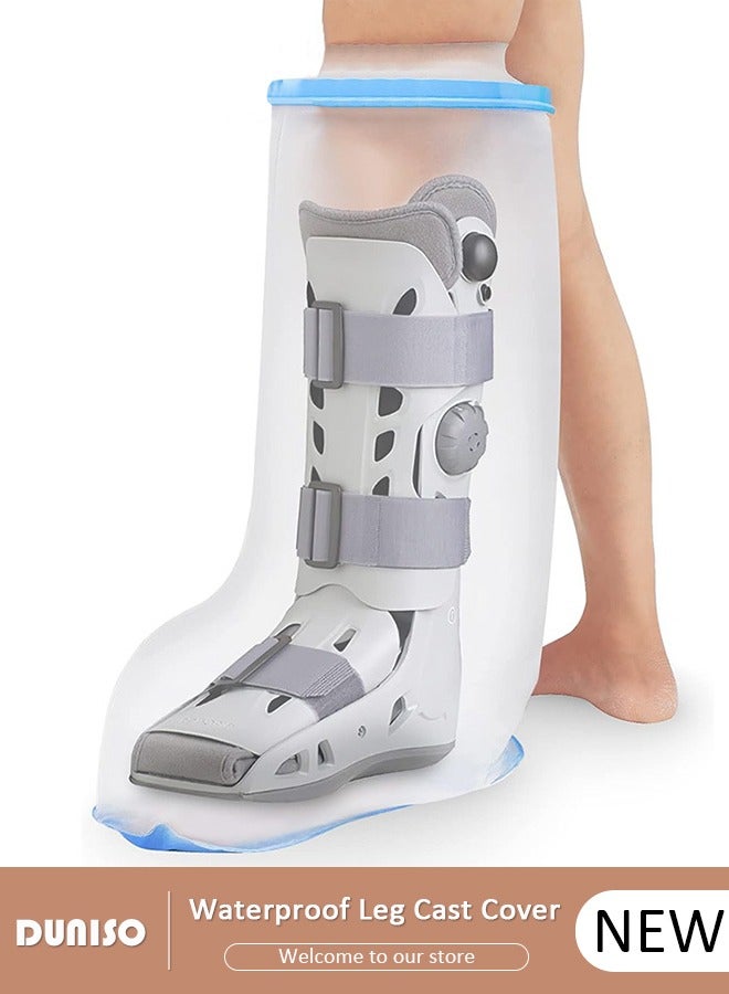 DUNISO Waterproof Leg Cast Cover for Shower Bath, Adult Watertight Leg Protector, Soft Comfortable Watertight Seal to Keep Wounds Dry, Repeatable Cast Cover Leg for Broken Surgery Leg, Foot, Ankle Wound and Burns - Image 1