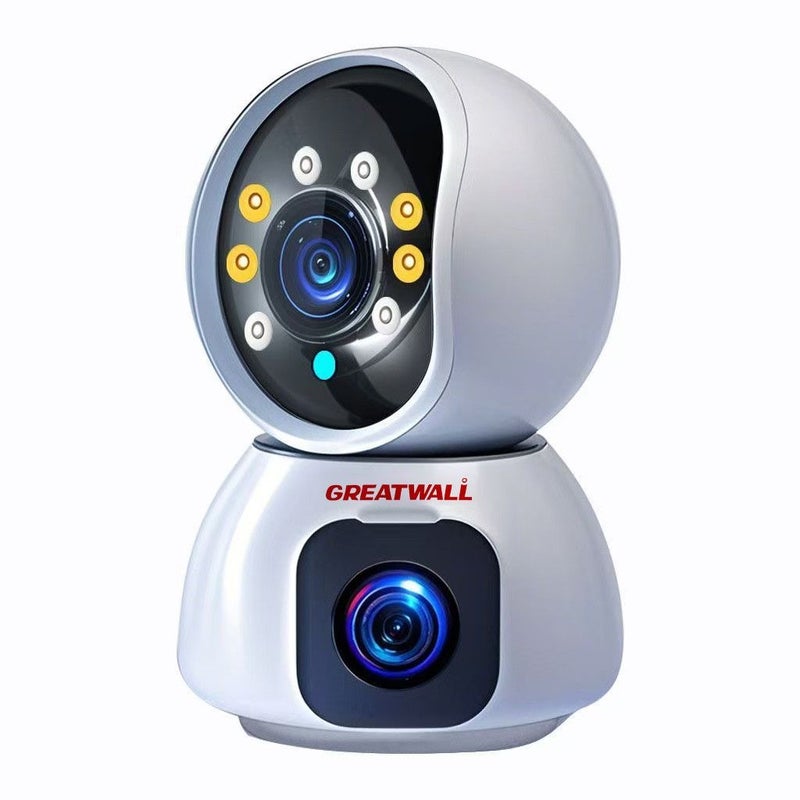 GREATWALL Dual-Lens Wireless WiFi Camera for Home Surveillance, 360° HD, Remote Intercom - Image 1