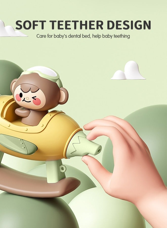 GROIC Plane Bath Toys Kids Helicopter with Interesting Whistle Fun & Educational Fan, Head Rotation, Voice, Shaking, Hand-Held Grab Multi-Functional 3D Cartoon Dining Table Bathroom Toy - Image 4