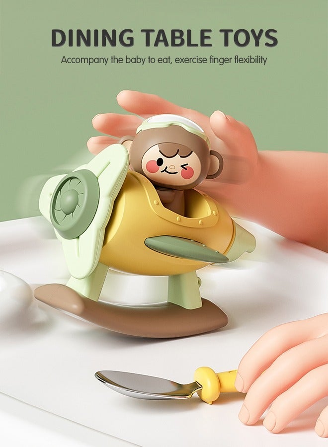 GROIC Plane Bath Toys Kids Helicopter with Interesting Whistle Fun & Educational Fan, Head Rotation, Voice, Shaking, Hand-Held Grab Multi-Functional 3D Cartoon Dining Table Bathroom Toy - Image 5