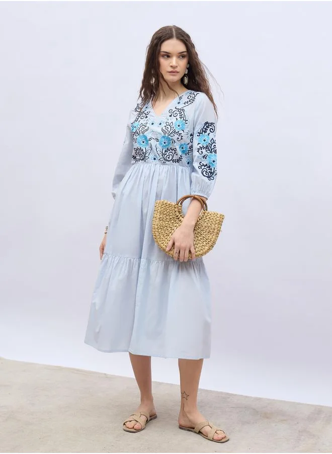ستايلي Floral Embroidered Dress