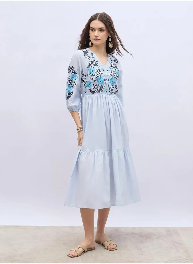 ستايلي Floral Embroidered Dress
