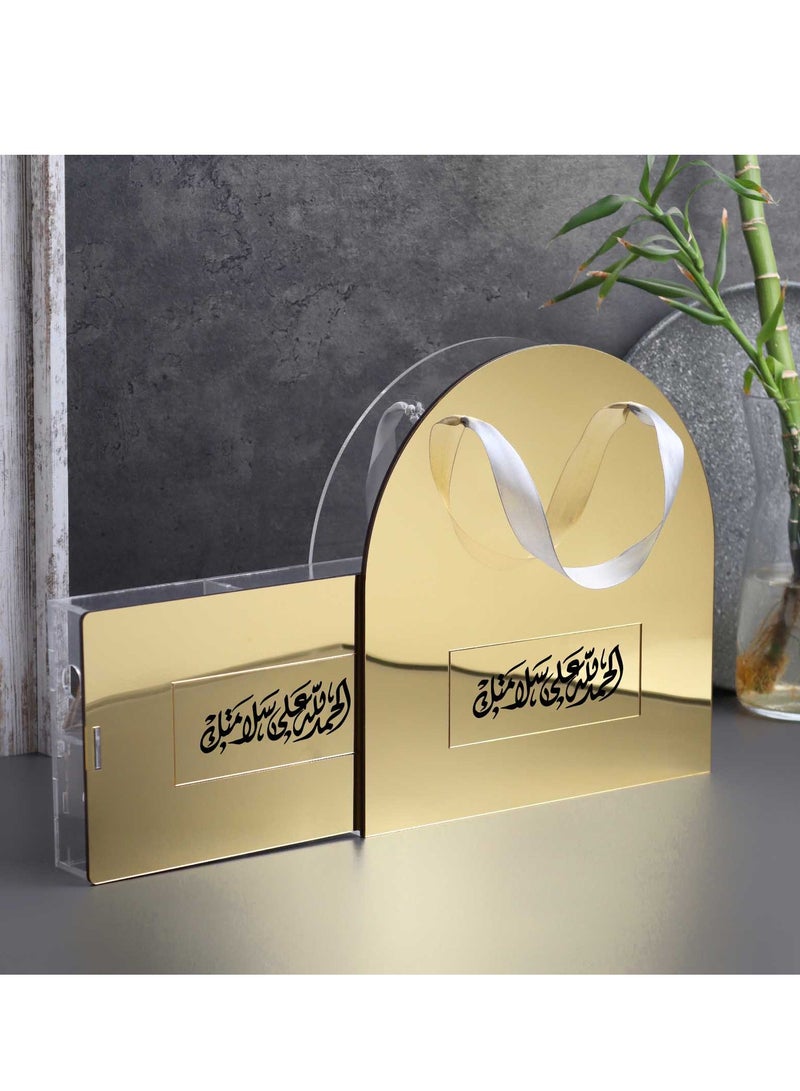 Story Of Candle An Incense Burner with Distinctive Arabic Engravings, a Luxurious Bag Made of White and Transparent Acrylic, a Box Containing Natural Oud Chips, and two Packages of a Quarter Tola of Luxurious Musk. - Image 2