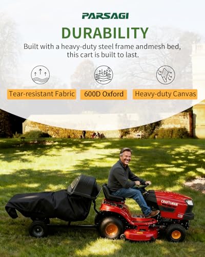 Parsagi Lawn Tractor Leaf Bag 600D Heavy Duty Material 54.Cu.Ft Standard Leaf Bagger for Riding Lawn Mower,Heavy Duty Leaf Grass Collection Bagger (600D Leaf Bag) - Image 2