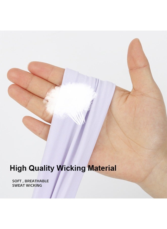 Generic 4Pcs Cooling Workout Headbands Women Men, Stretchy Non-Slip Wide Headbands for Women, Sweat Band Moisture Wicking Headbands for Women, Sports Running Sweat Bands  - Image 2