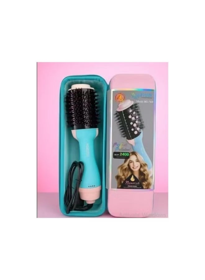 موهير فرشاة مجفف شعر احترافية، مصفف هواء ساخن بقوة 2400 واط مع سلك دوار 360 درجة، حماية من الكيراتين، أيونية، وظيفة إصلاح الشعر الفريدة - Image 2