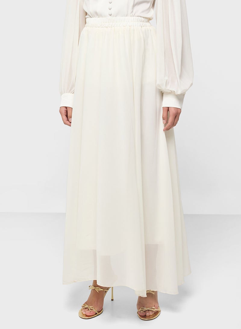 Khizana Sheer Sleeves Top & Skirt Set - Image 4