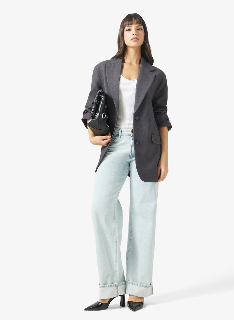 TOPSHOP Slouchy Chuck Woven Blazer - Image 4