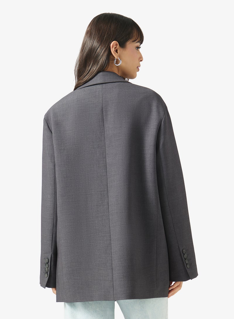 TOPSHOP Slouchy Chuck Woven Blazer - Image 2