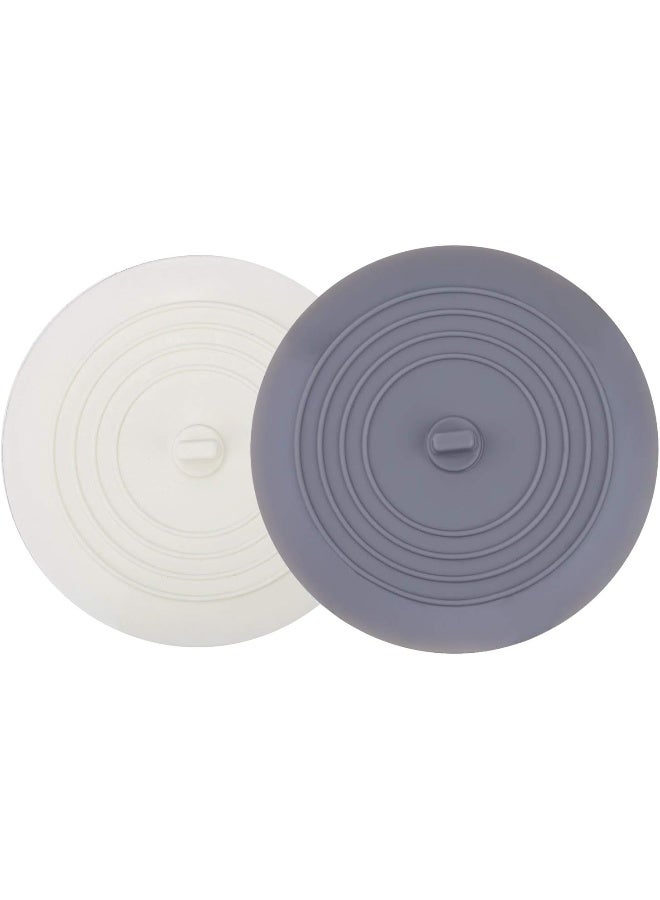 V-TOP Tub Stopper 2 Pack, 6 Inches Large Silicone Drain Plug Hair Stopper Flat Suction Cover For Kitchen Bathroom Accessories And Laundry  - Image 1