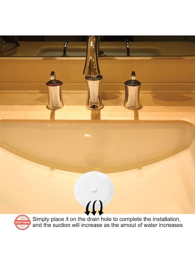 V-TOP Tub Stopper 2 Pack, 6 Inches Large Silicone Drain Plug Hair Stopper Flat Suction Cover For Kitchen Bathroom Accessories And Laundry  - Image 2