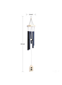 LEIGARF LEIGARF Black Wood 5 Pipes Bell Wind Chimes for Home Positive Energy Wood Wind Chimes for Balcony Living Room Bedroom with Sweet Sound 33 Inch  - Image 3