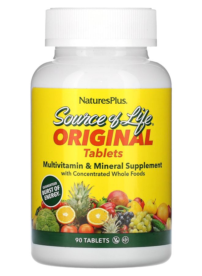 NaturesPlus Source of Life Original Multi-Vitamin & Mineral Supplement 90 Tablets - Image 1