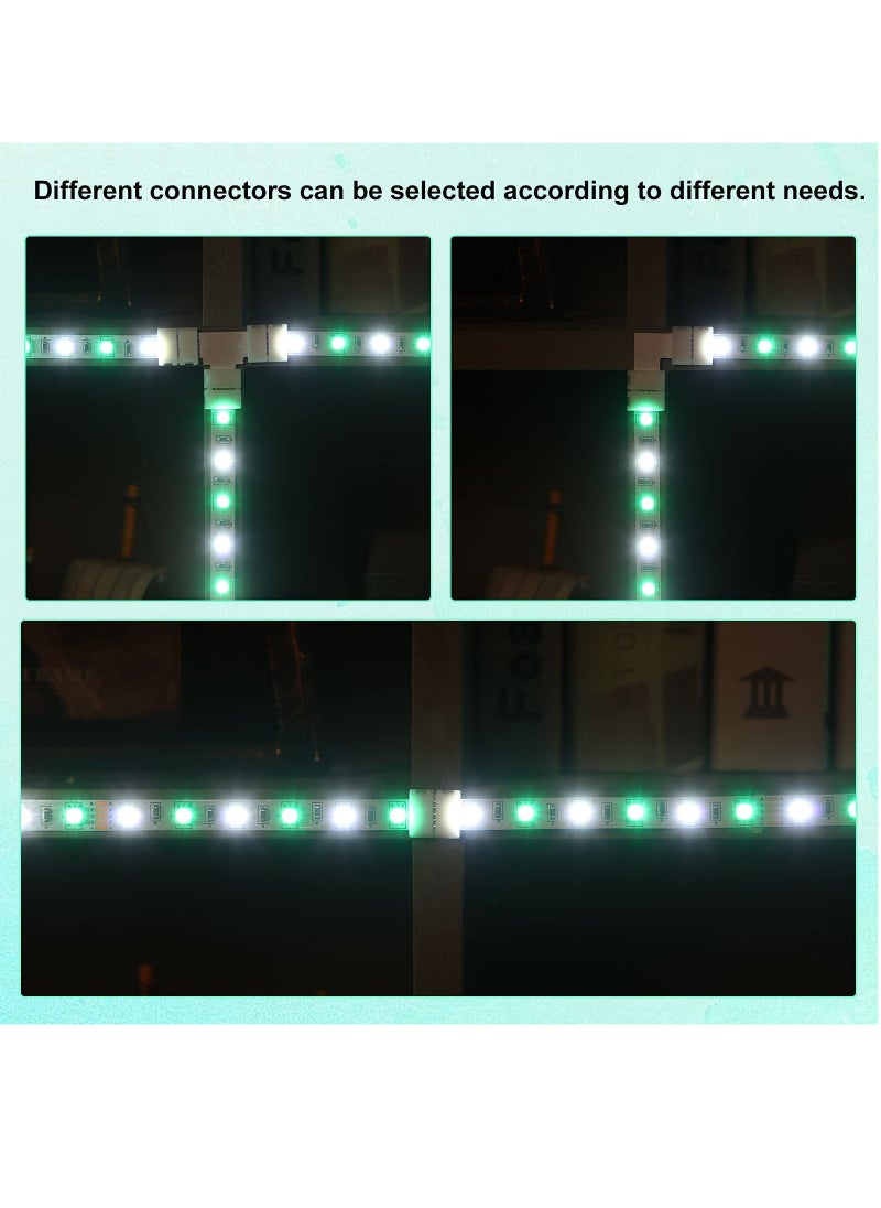 35 Pcs LED Strip Connector 5 Pin Solderless LED Light Connector L Shape LED Lights Extension T Shape Solderless LED Adapter Connector for 5050 3528 LED String Light Extending Connection 10 mm