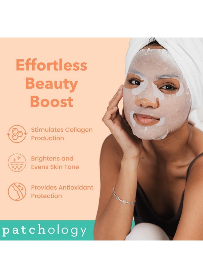 Patchology - Exfoliate Mate Face Mask - Exfoliating Facial Sheet Masks W/Papaya & Lactic Acid Serum, Removes Dead Skins & Unclogs Pores For Smooth & Brighter Skin - Ultimate Skincare Solution (4 Count) - Image 1