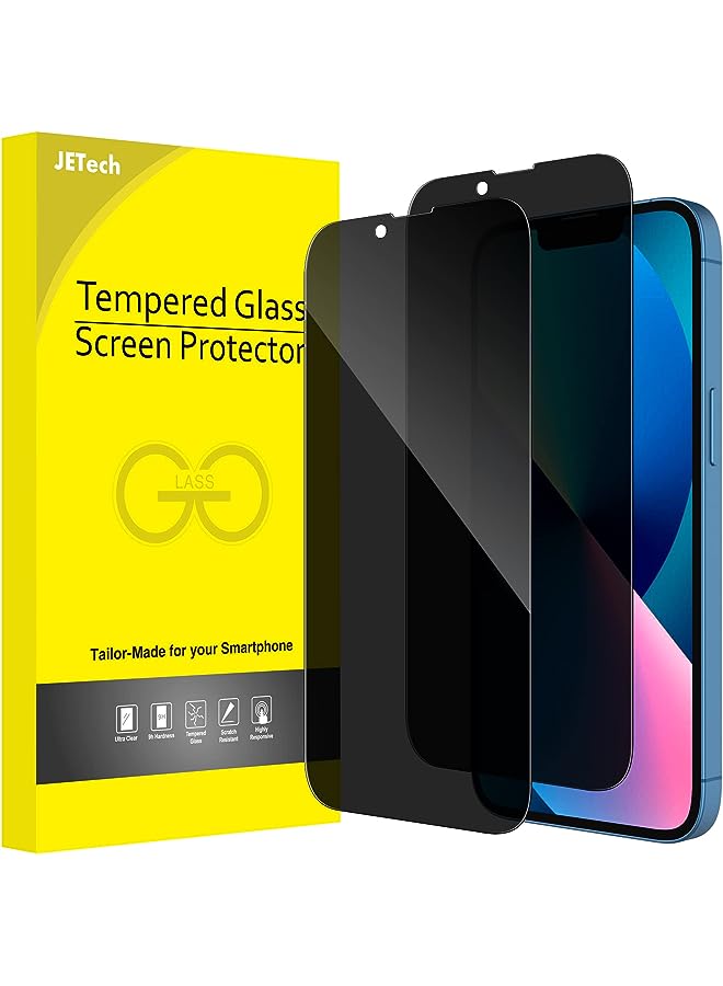 Jetech Privacy Full Coverage Screen Protector for iPhone 13/13 Pro 6.1-Inch, Anti-Spy Tempered Glass Film, Edge to Edge Protection Case-Friendly, 2-Pack - Image 1