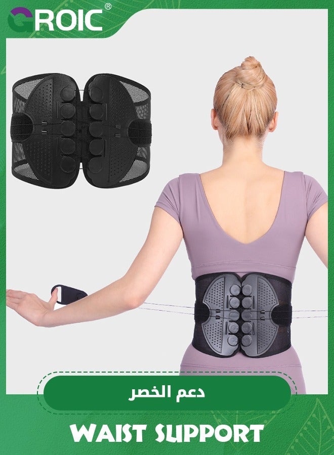 GROIC Lumbar Support Back Brace, Brace for Lower Pain, Breathable Design, Belt, Decompression of Belt Herniated Disk, Scoliosis (L)  - Image 1