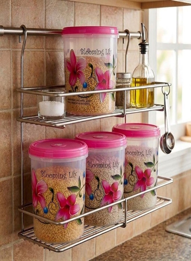 Truvic Airtight Kitchen Storage Container - Set of 3 (5L, 7L, 10L) Food Grain Storage Boxes, Plastic Multipurpose Organizer, Leakproof, Stackable, Multicolour - Image 5