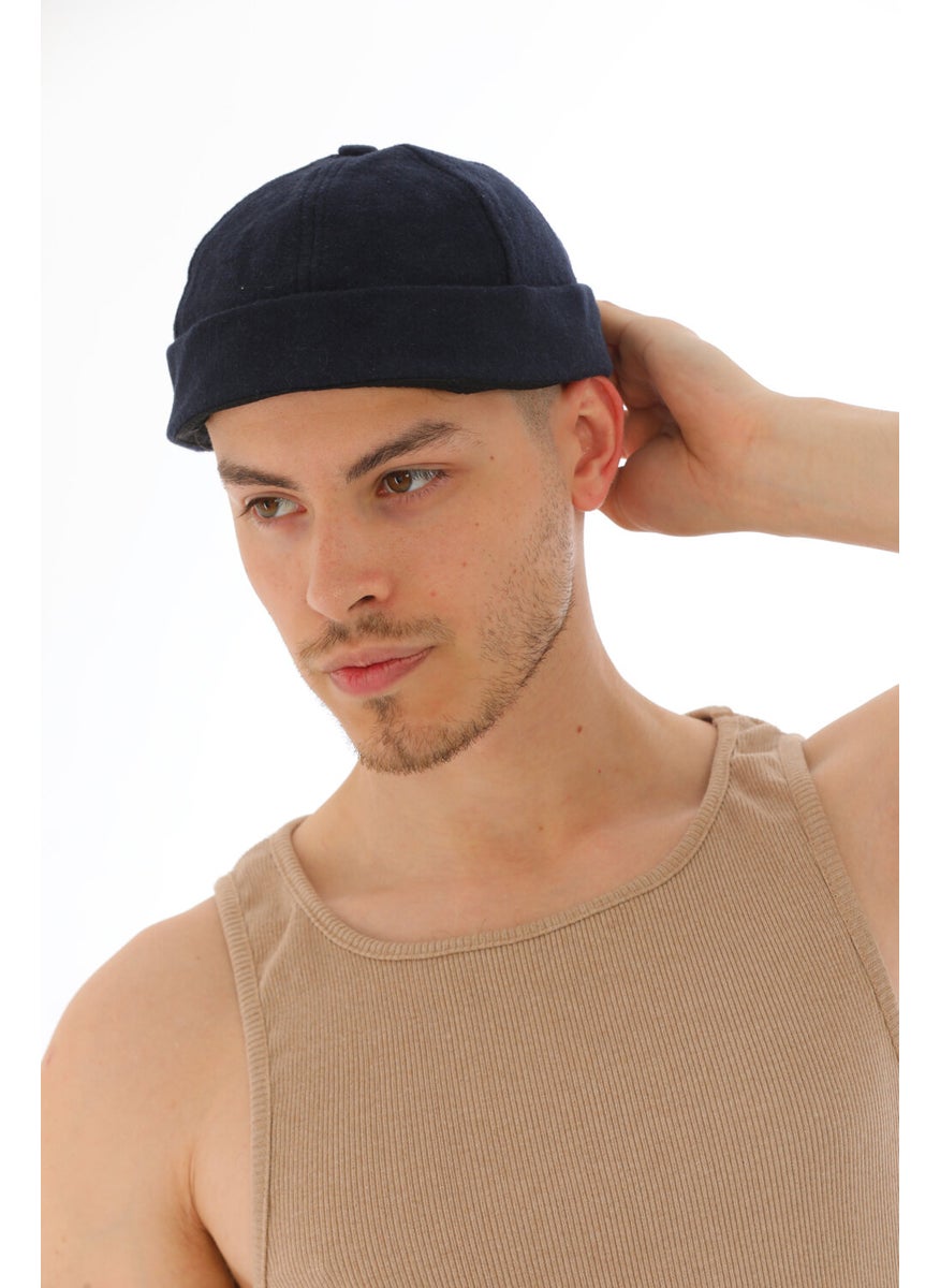 Elif Iç Giyim Elif Underwear Stamped Navy Blue Back Adjustable Retro Hip-Hop Skullcap Hat  - Image 1