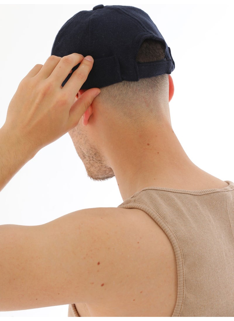 Elif Iç Giyim Elif Underwear Stamped Navy Blue Back Adjustable Retro Hip-Hop Skullcap Hat  - Image 2