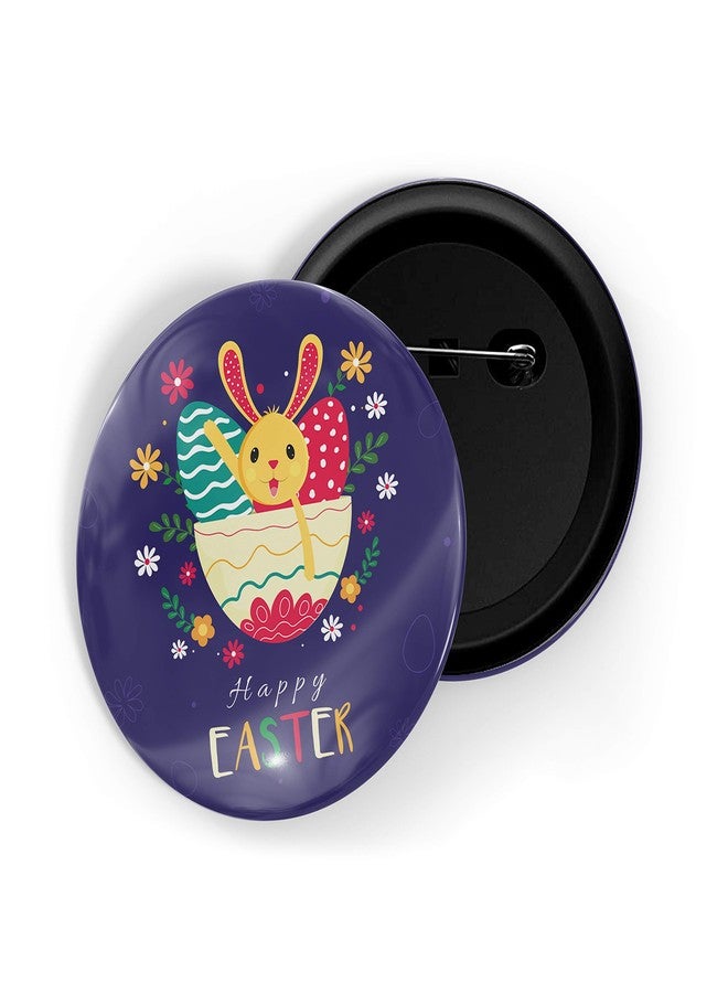 dhcrafts Pin Badges Blue Easter D2 Glossy Finish Design Pack of 1 - Image 1
