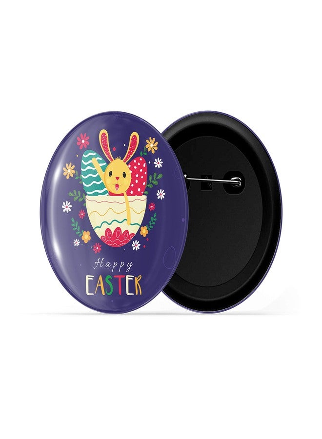 dhcrafts Pin Badges Blue Easter D2 Glossy Finish Design Pack of 1 - Image 2