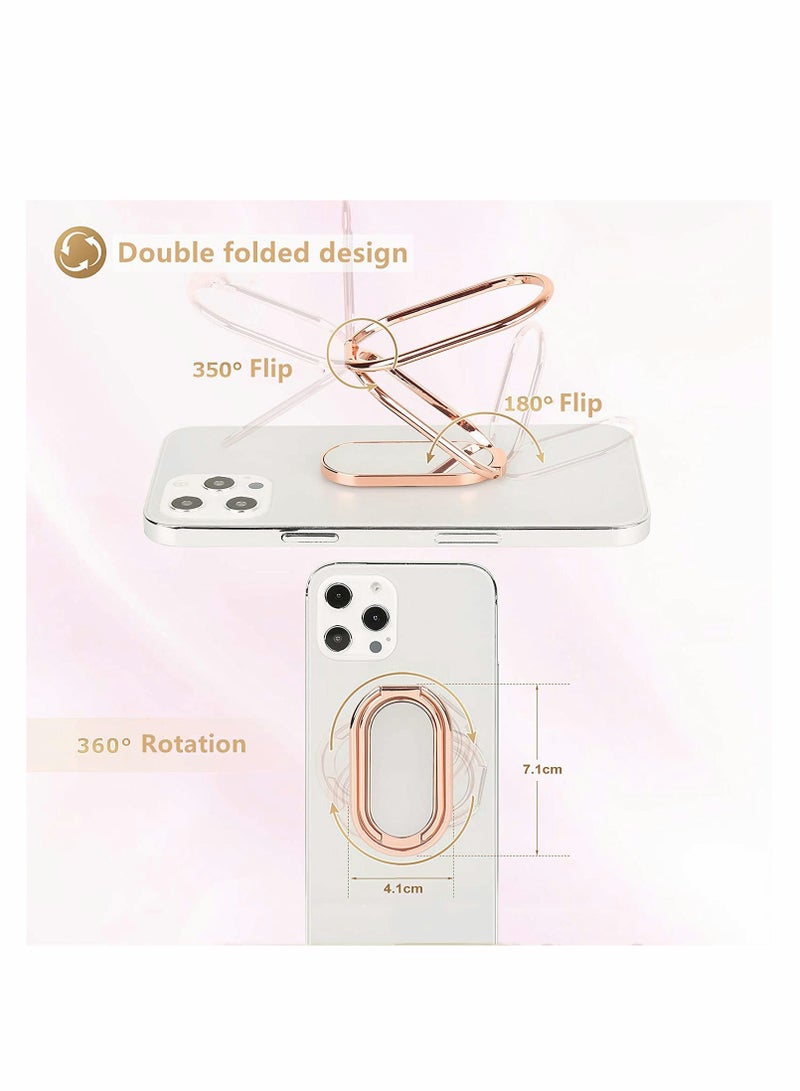 SYOSI Phone Ring Holder with Universal Magnetic Car Mount Retractable 360°Rotation Foldable Phone Stand for Desk Bed Offfice Adjustable Ultra-Thin Phone Back Grip Stand for All Smartphones Tablets  - Image 5