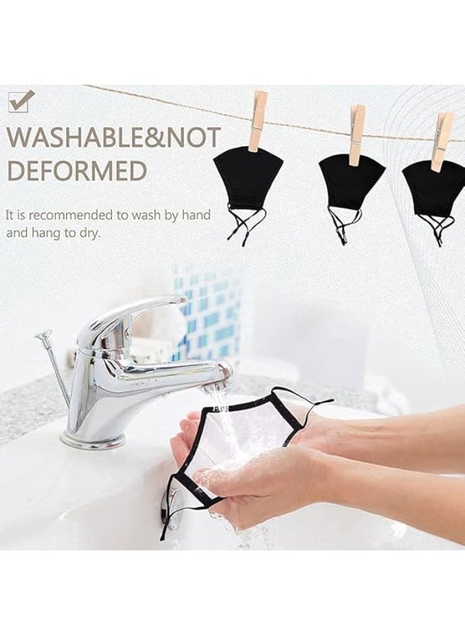 غطاء وجه من القماش الأسود القابل لإعادة الاستخدام والتنفس، قابل للغسل والتعديل، للرجال والنساء، حماية وجه عصرية - Image 5