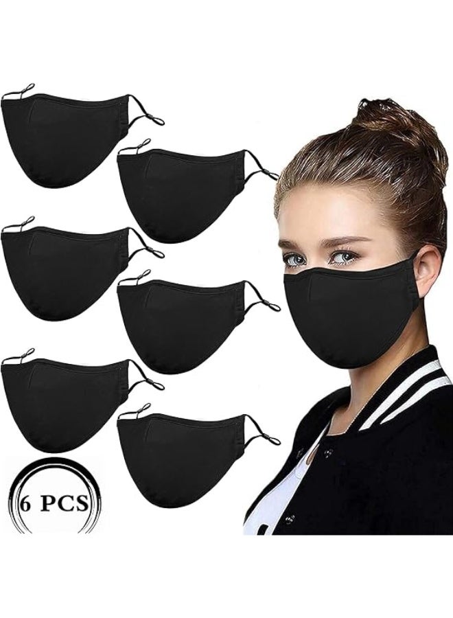 غطاء وجه من القماش الأسود القابل لإعادة الاستخدام والتنفس، قابل للغسل والتعديل، للرجال والنساء، حماية وجه عصرية - Image 1