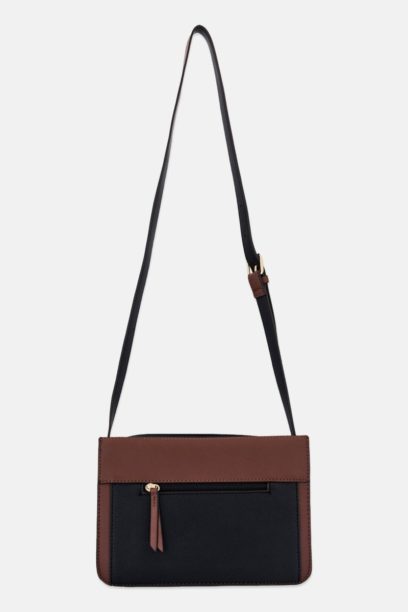 ADRIENNE VITTADINI Women 2Pcs Brand Logo Cross Body, Black - Image 3