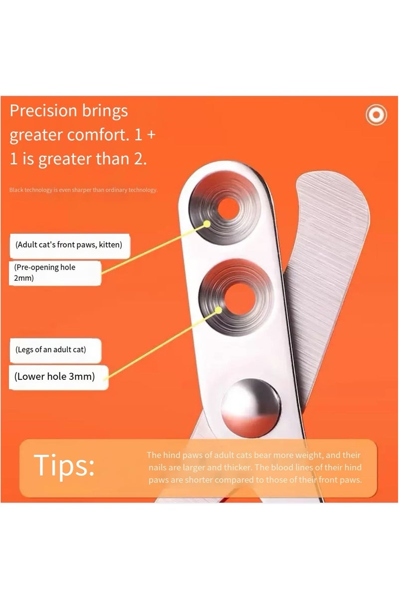 مقصات الأظافر القط مع فتحات مقطوعة في جولة مزدوجة لتجنب قطع مقص أظافر الحيوانات الأليفة ، طقم تقليم مخلب بليد شفهي - Image 3