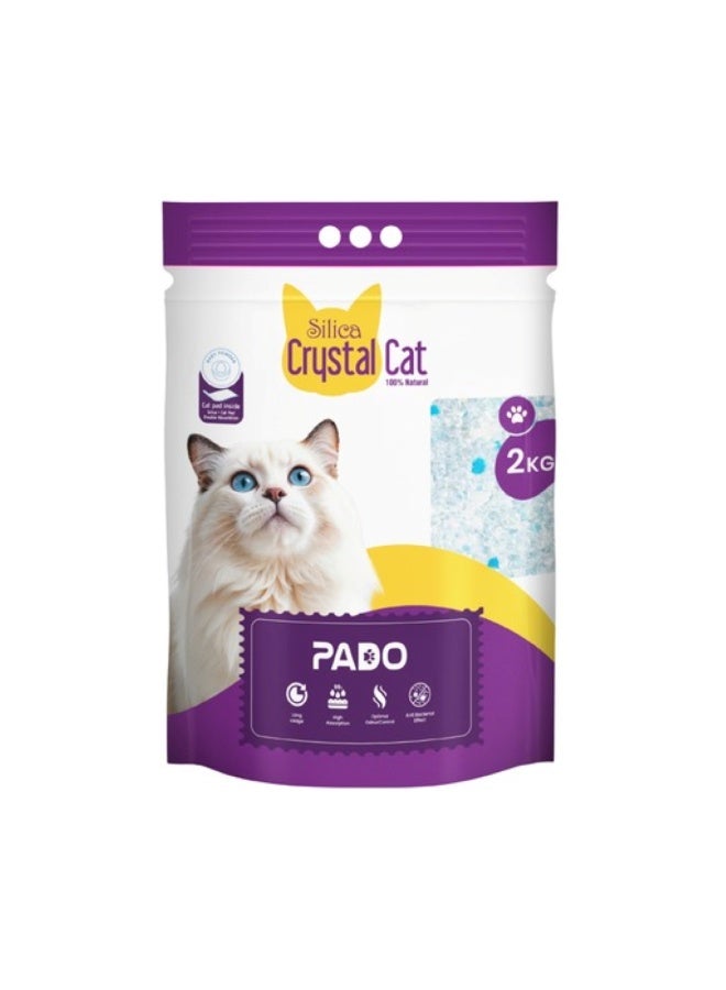 Pado Silica Crystal Cat Litter 2kg With Pad Inside-Baby Powder - Image 1
