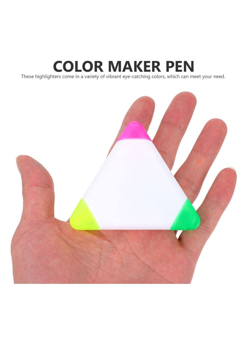 KASTWAVE 9pcs Petals Highlighters Triangle Shape Watercolor Highlighter Pens 3 in 1 Chisel Tip Marker Pen Kids Drawing Painting Pens for Note Taking Coloring Books Art Project - Image 5