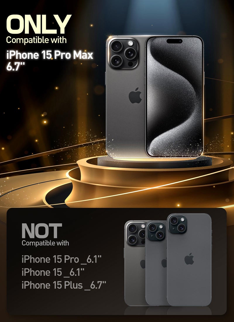 SupCase حافظة SUPCASE لجهاز iPhone 15 Pro Max مع حامل (Grip Unicorn Beetle)، [متوافقة مع MagSafe] [حماية من السقوط بمعيار عسكري] حافظة هاتف مغناطيسية ثقيلة ومتينة لجهاز iPhone 15 Pro Max، سوداء - Image 2