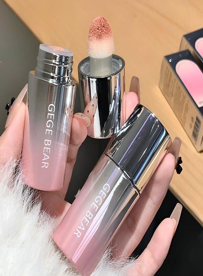 Gege Bear Water Velvet Blush | Built-In Applicator Brush | Long-Wearing Formula | Pink Coral Cheek Stain | Liquid Cheek Tint | Soft Girl Makeup Essential | Easy Blend Technology | Natural Flush Effect | Easy Blend Technology | Buildable Coverage | Kawaii Beauty Products for Women (05# Apricot Tea, 7g) - Image 1