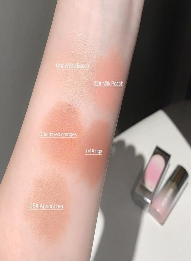 Gege Bear Water Velvet Blush | Built-In Applicator Brush | Long-Wearing Formula | Pink Coral Cheek Stain | Liquid Cheek Tint | Soft Girl Makeup Essential | Easy Blend Technology | Natural Flush Effect | Easy Blend Technology | Buildable Coverage | Kawaii Beauty Products for Women (05# Apricot Tea, 7g) - Image 2